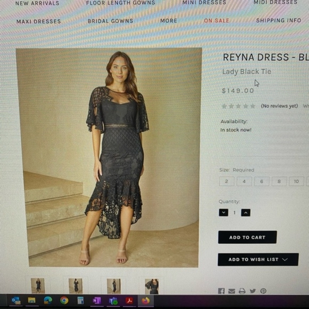 💘 Lady Black Tie Reyna Lace Dress Navy Size 4 S - Picture 3 of 10